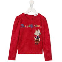 Dolce & Gabbana Kids Camiseta mangas longas com poás - Vermelho