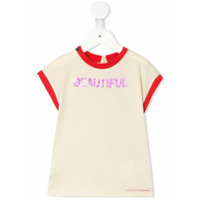 Dolce & Gabbana Kids Camiseta nude com estampa Beautiful - Neutro