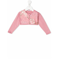Dolce & Gabbana Kids Cardigan com bordado metálico - Rosa