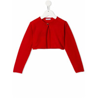 Dolce & Gabbana Kids Cardigan cropped com decote arredondado - Vermelho