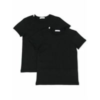 Dolce & Gabbana Kids Conjunto 2 camisetas com patch de logo - Preto