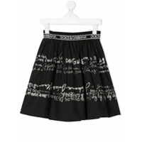 Dolce & Gabbana Kids doodle logo skirt - Preto