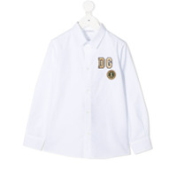 Dolce & Gabbana Kids embroidered logo cotton shirt - Branco