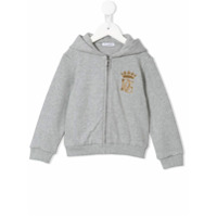 Dolce & Gabbana Kids embroidered logo zip-up hoodie - Cinza