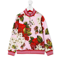 Dolce & Gabbana Kids Jaqueta bomber com estampa floral - Rosa