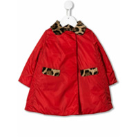 Dolce & Gabbana Kids Jaqueta com detalhe de leopardo - Vermelho