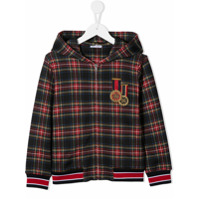 Dolce & Gabbana Kids Jaqueta de capuz com padronagem xadrez - Vermelho