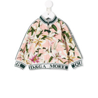 Dolce & Gabbana Kids Jaqueta esportiva com estampa de lírios - Branco