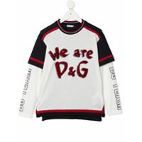 Dolce & Gabbana Kids logo-print layered sweatshirt - Branco