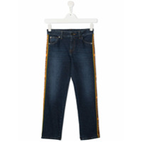 Dolce & Gabbana Kids logo strap skinny jeans - Azul