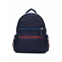 Dolce & Gabbana Kids Mochila com bordado - Azul
