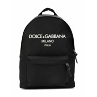 Dolce & Gabbana Kids Mochila com estampa de logo - Preto