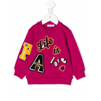 Dolce & Gabbana Kids Moletom com aplicação de patch - Rosa