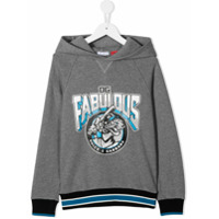 Dolce & Gabbana Kids Moletom com capuz e estampa de logo - Cinza