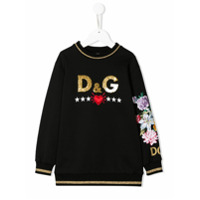 Dolce & Gabbana Kids Moletom com estampa de logo - Preto