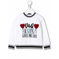 Dolce & Gabbana Kids Moletom com estampa Fashion Gives Me Life - Branco