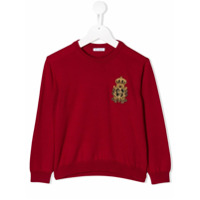 Dolce & Gabbana Kids Moletom com logo bordado - Vermelho