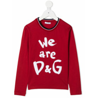 Dolce & Gabbana Kids Moletom com logo We Are D&G - Vermelho