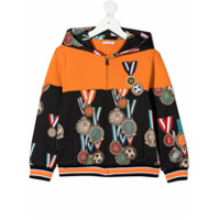 Dolce & Gabbana Kids Moletom com zíper e capuz - Azul