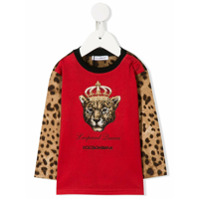 Dolce & Gabbana Kids Moletom Leopard Queen - Vermelho