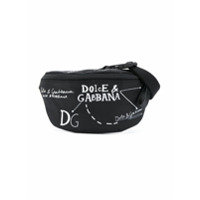 Dolce & Gabbana Kids Pochete com logo Scribble - Preto