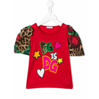 Dolce & Gabbana Kids Puffer Sleeve T-shirt - Vermelho