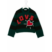 Dolce & Gabbana Kids Pullover 'Love' listrado - Verde