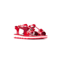 Dolce & Gabbana Kids Sandália abertura frontal com aplicação - Vermelho