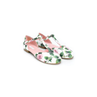 Dolce & Gabbana Kids Sapatilha com estampa de rosas - Branco