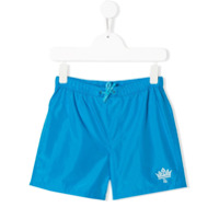 Dolce & Gabbana Kids Short de natação com estampa de logo - Azul