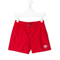 Dolce & Gabbana Kids Short de natação com estampa de logo - Vermelho