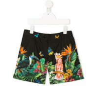 Dolce & Gabbana Kids Shorts com estampa de selva - Preto