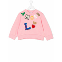 Dolce & Gabbana Kids Suéter Amore com patch - Rosa