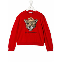 Dolce & Gabbana Kids Suéter animal print - Vermelho