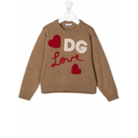 Dolce & Gabbana Kids Suéter de tricô com logo - Neutro