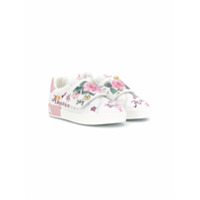 Dolce & Gabbana Kids Tênis com estampa de rosa - Branco