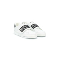 Dolce & Gabbana Kids Tênis com logo e velcro - Branco