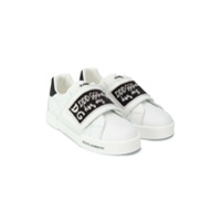 Dolce & Gabbana Kids Tênis com logo e velcro - Branco