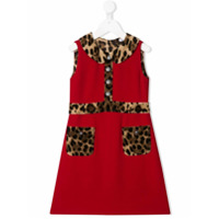 Dolce & Gabbana Kids Vestido com contraste - Vermelho