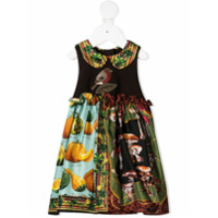 Dolce & Gabbana Kids Vestido com estampa de outono - Marrom