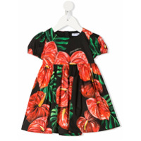 Dolce & Gabbana Kids Vestido com estampa e mangas bufantes - Preto