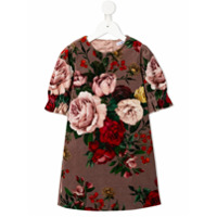 Dolce & Gabbana Kids Vestido com estampa floral - Roxo