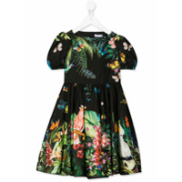Dolce & Gabbana Kids Vestido com estampa floral - Verde