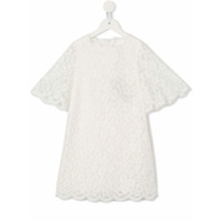 Dolce & Gabbana Kids Vestido com renda floral - Branco