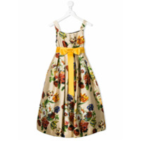 Dolce & Gabbana Kids Vestido de festa acinturado com estampa floral - Neutro