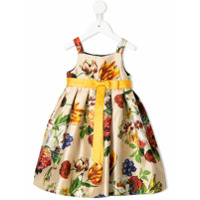 Dolce & Gabbana Kids Vestido de festa com estampa floral - Amarelo