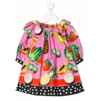 Dolce & Gabbana Kids Vestido evasê com estampa de frutas - Rosa