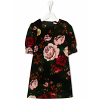 Dolce & Gabbana Kids Vestido mangas curtas com estampa floral - Preto