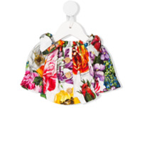 Dolce & Gabbana Kids Vestido ombro a ombro com estampa floral - Branco