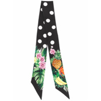 Dolce & Gabbana Lenço com estampa de poás e frutas - Preto